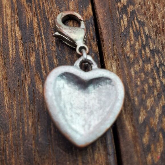 Heart Charm in Gold & Clear Crystal for Bracelets Crystal heart charm‎ for necklace or bracelet